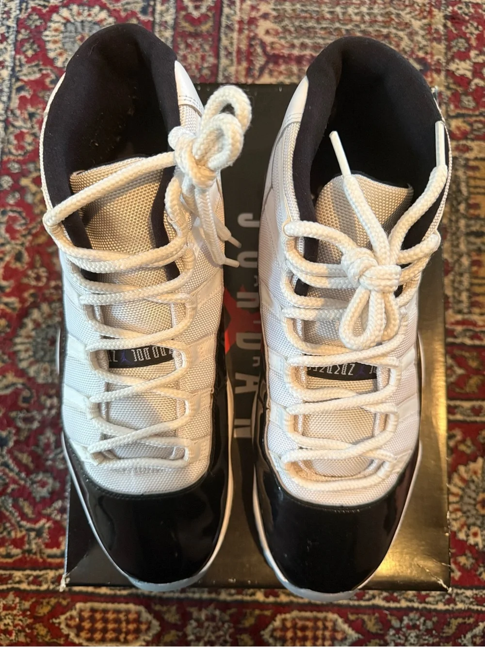 Jordan 11 Retro Concord - Men’s Retro 11 High Top Sneakers - White/Black/Purple